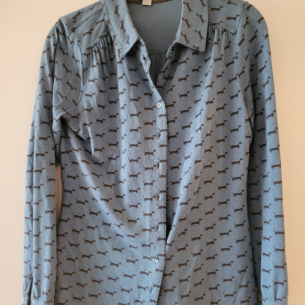BODEN Brushed Cotton Shirt with Dachshund Design ;-) Size 4